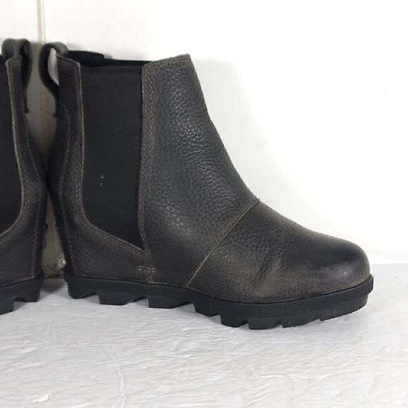 Sorel Women's Joan of ArcticII US5,5 gray Leather Waterproof Wedge Chelsea Boot - Picture 6 of 13